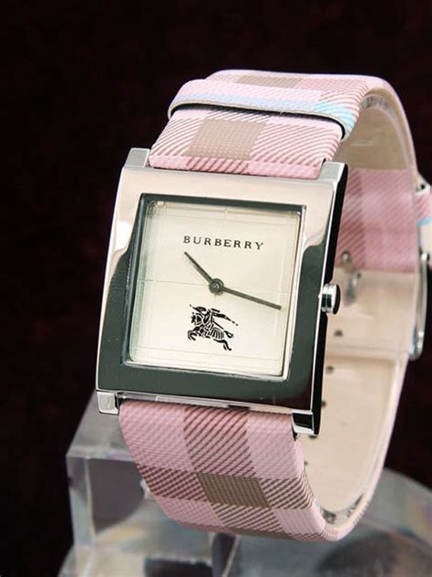 burberry pink watch rectangulare watch|Burberry watch clearance women.